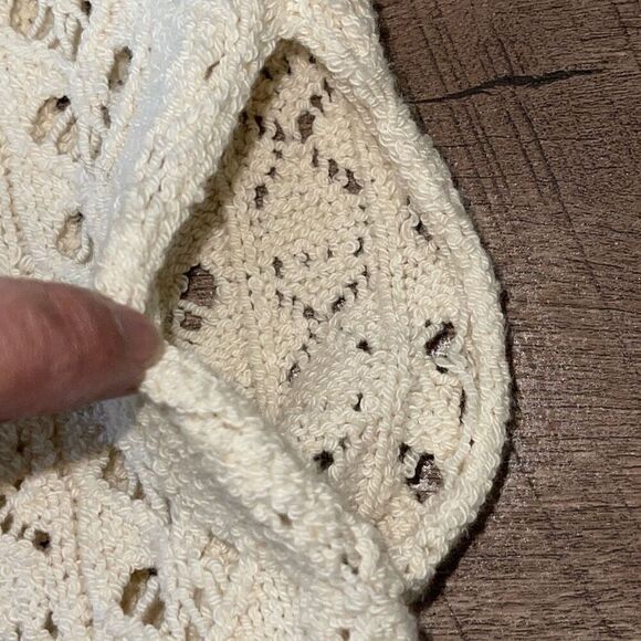 Free People Womens Open Knit Long Sleeve Tunic Sweater Ivory Size Medium NWT - Picture 5 of 11